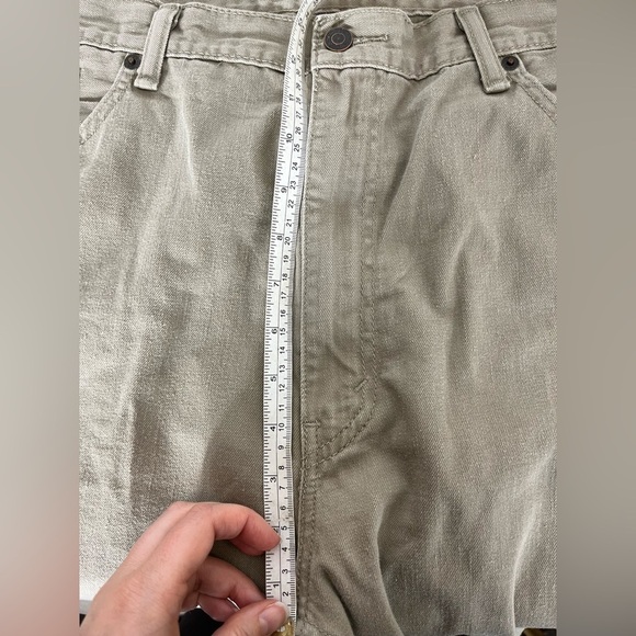 LEVI 505 Jeans Men's Size 42x32 Tan Relaxed Fit Straight Leg Mid Rise Denim - Picture 9 of 10